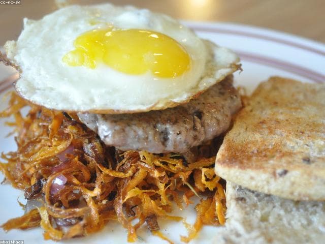 Beef Breakfast Sausage with Sunny Side Up Egg Recipe